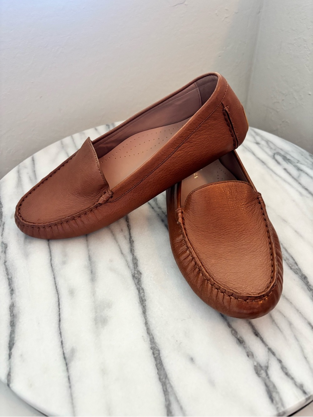 Cole Haan Women's Tan Leather Moccasin Loafers
